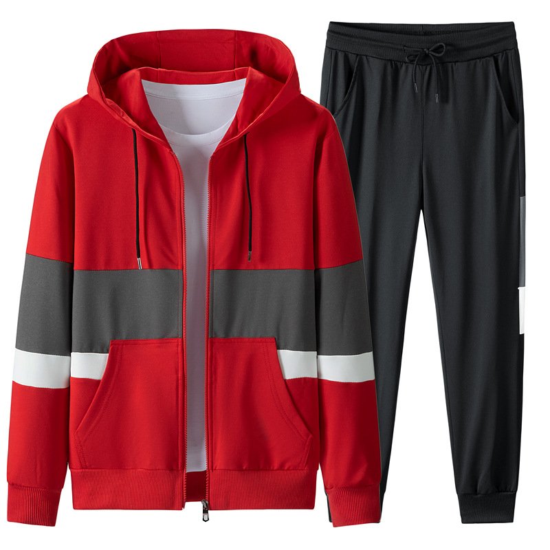 Sports wear mens training workout clothing fitness clothes running gym 2 piece hooded track suit sweatsuit men joggers suits set
