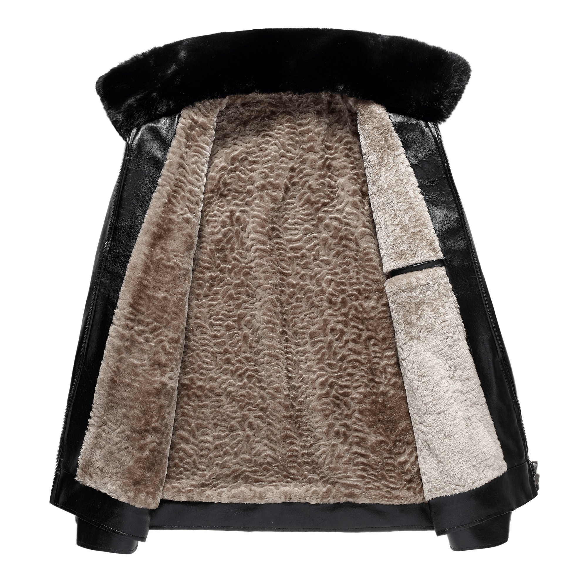 High Quality Fashionable Winter Wear for Men Premium Leather Jacket with Heavy Fur for Ultimate Warmth and Sophistication