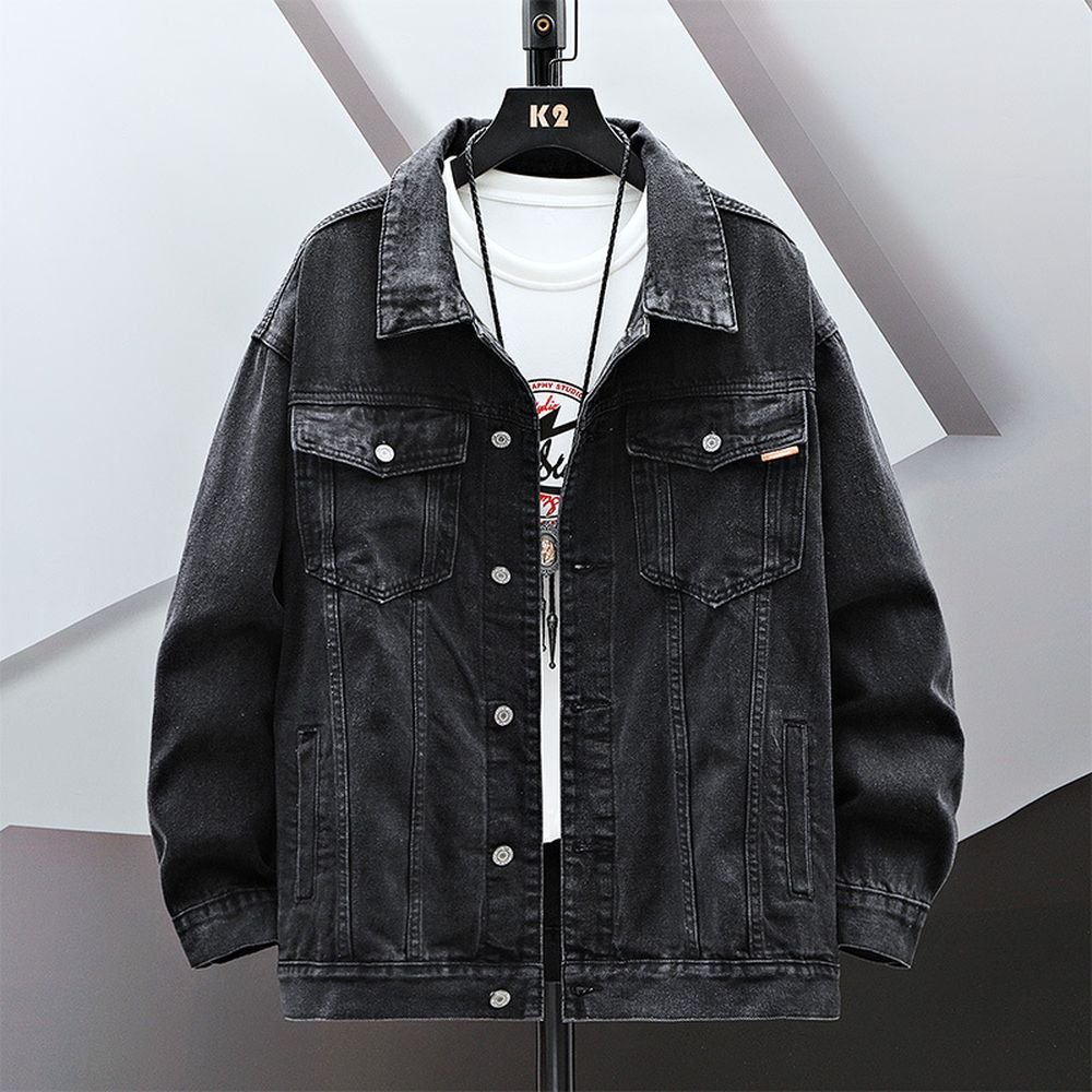 Dynamics Trendy slim fit men's jacket European and American retro nostalgic blue men's clothing Slim Fit denim jacket
