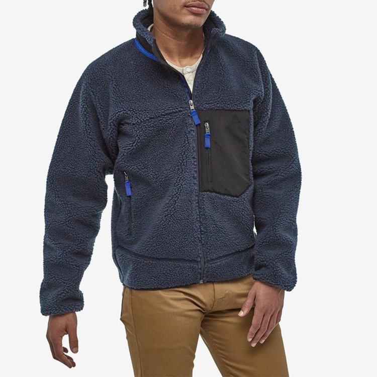 New arrival Men's Jackets front pockets Winter Warm Windproof Polyester Lined Zip Up Fleece Men Jacket