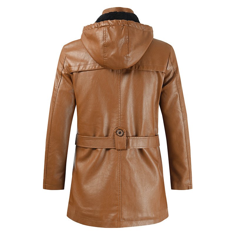 New Style Men's Jacket Manteau Men Plus Size Long Coats Fashion Men's Brown Leather Jackets