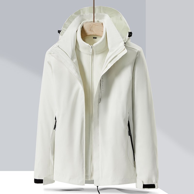 2023 Men 3 in 1 Black Windproof Hiking Fleece Jacket Warm Outdoor Skiing Ice Skating Hoodie Jacket Waterproof Rain Coat