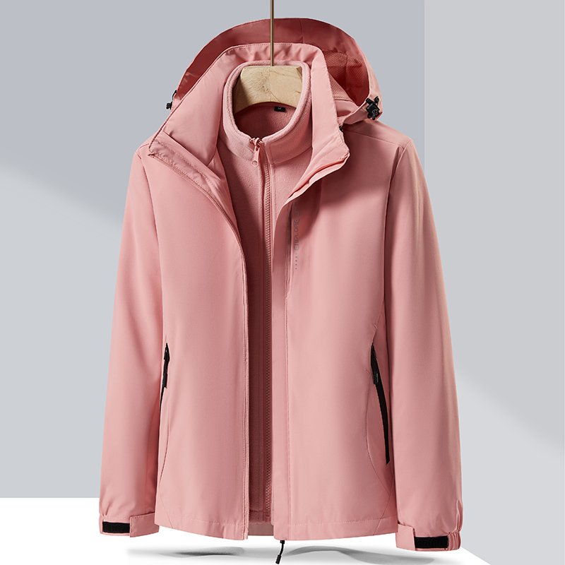2023 Men 3 in 1 Black Windproof Hiking Fleece Jacket Warm Outdoor Skiing Ice Skating Hoodie Jacket Waterproof Rain Coat