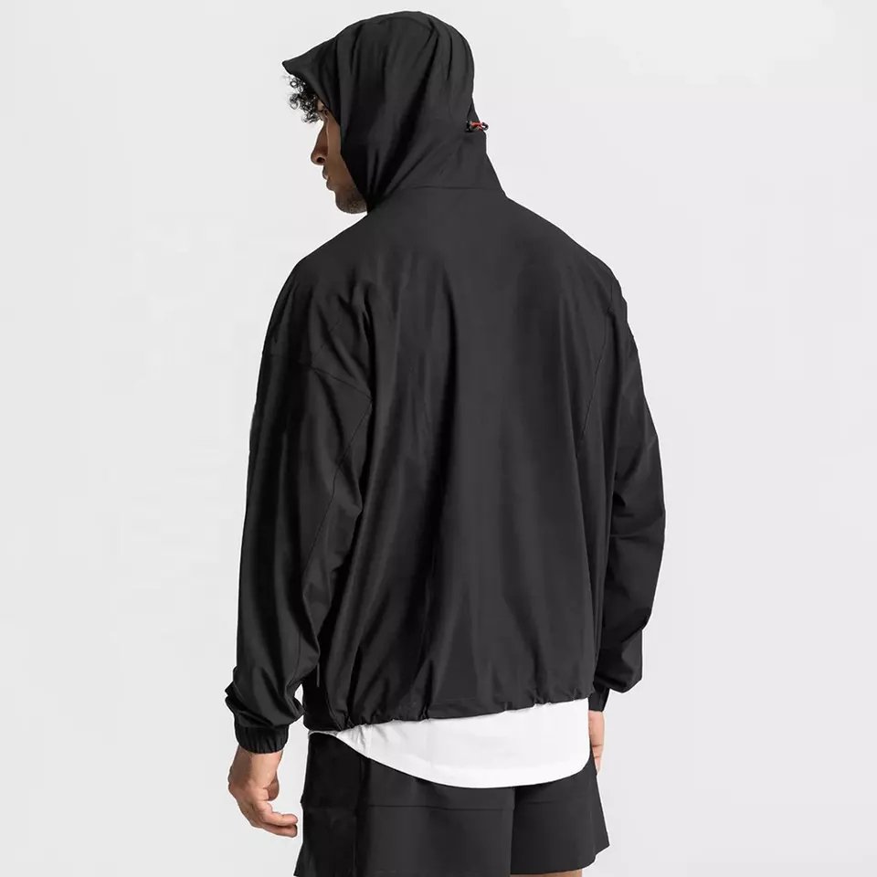 wholesales men's custom printed 1/4 zipper anorak outdoor lightweight jackets windbreaker waterproof men jacket