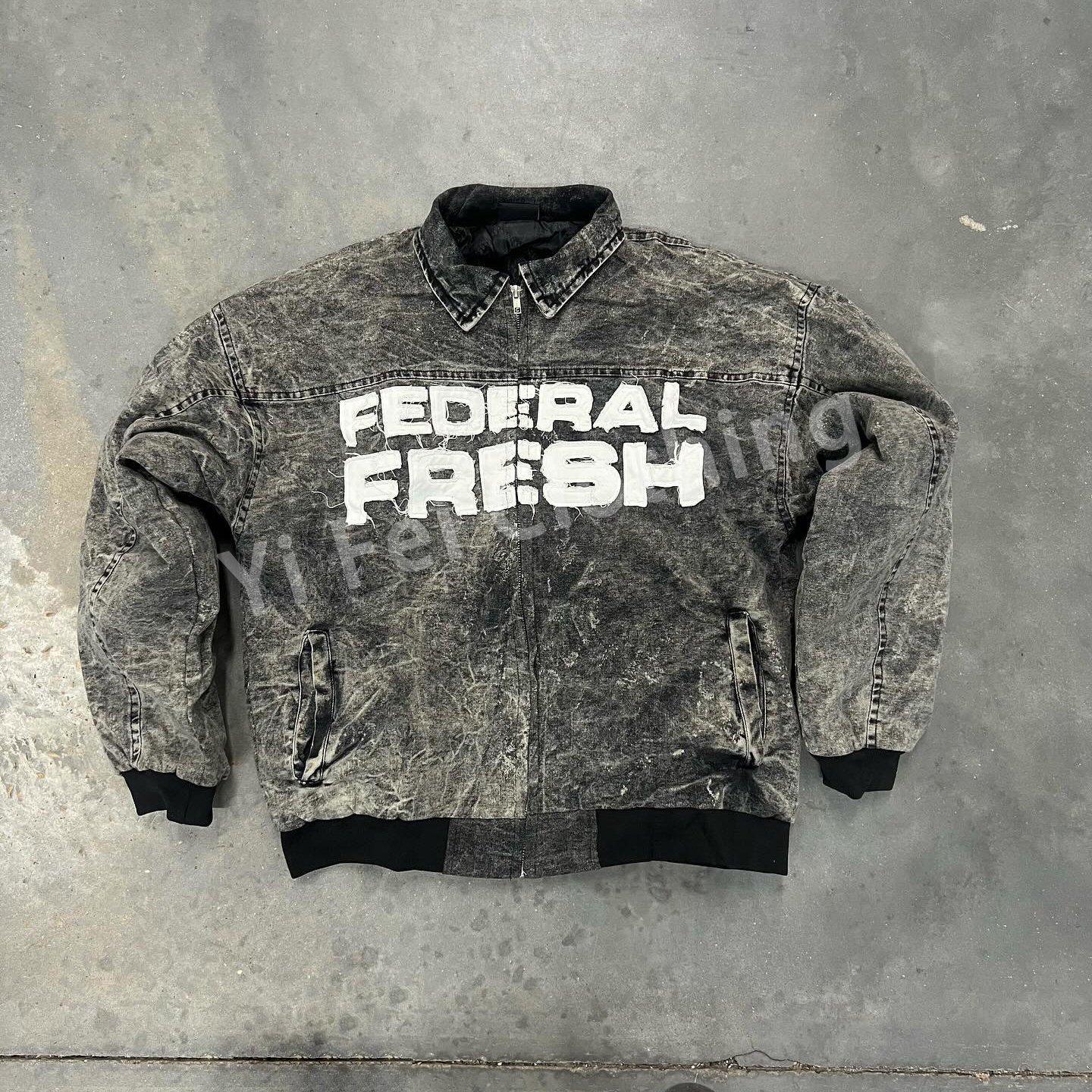 Custom Twill Cotton Zip Up Work Jacket For Men OEM Designer Brand Distressed Embroidery Patch Jacket