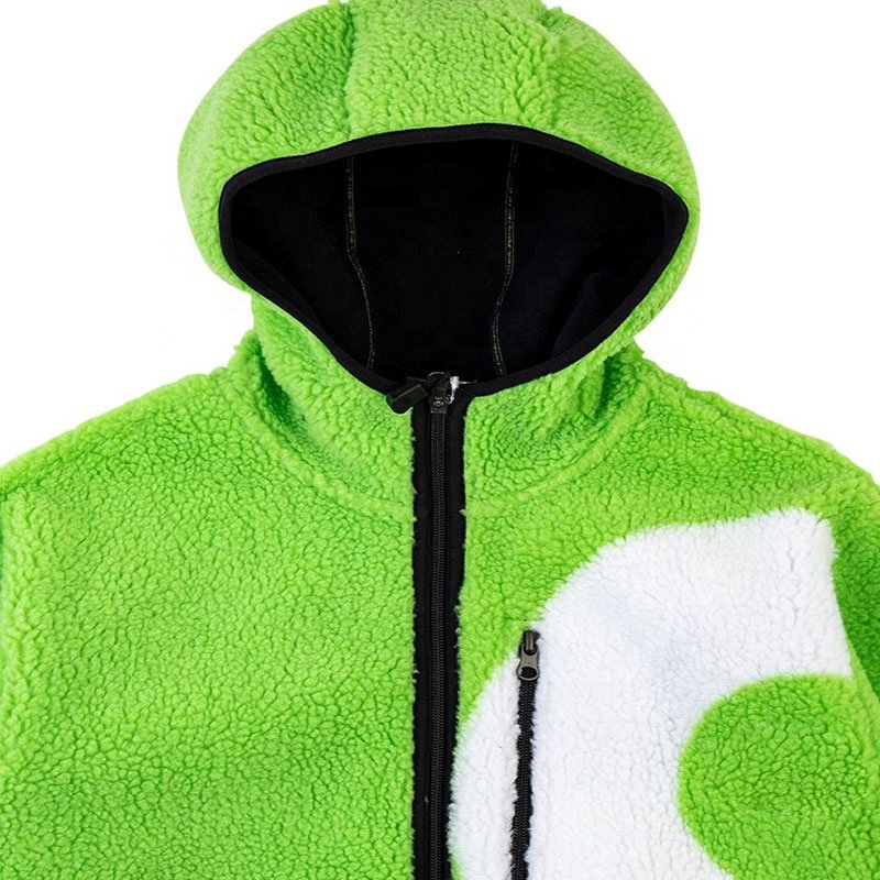 Custom sherpa jacket mens sherpa fleece jacket hoody jacket for men