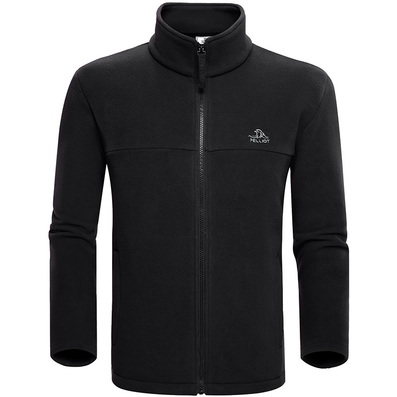 New Design Fleece Full Zip Jacket Fleece Tactical Jacket Men's Solid Color Stand for Men's Standard Outdoor Climbing Regular