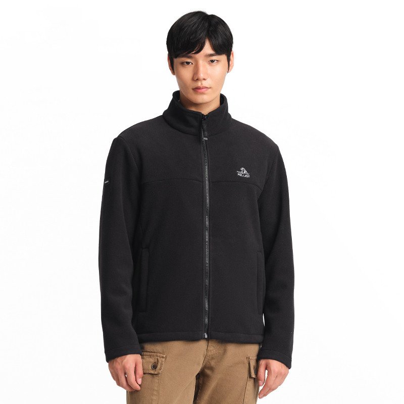 New Design Fleece Full Zip Jacket Fleece Tactical Jacket Men's Solid Color Stand for Men's Standard Outdoor Climbing Regular