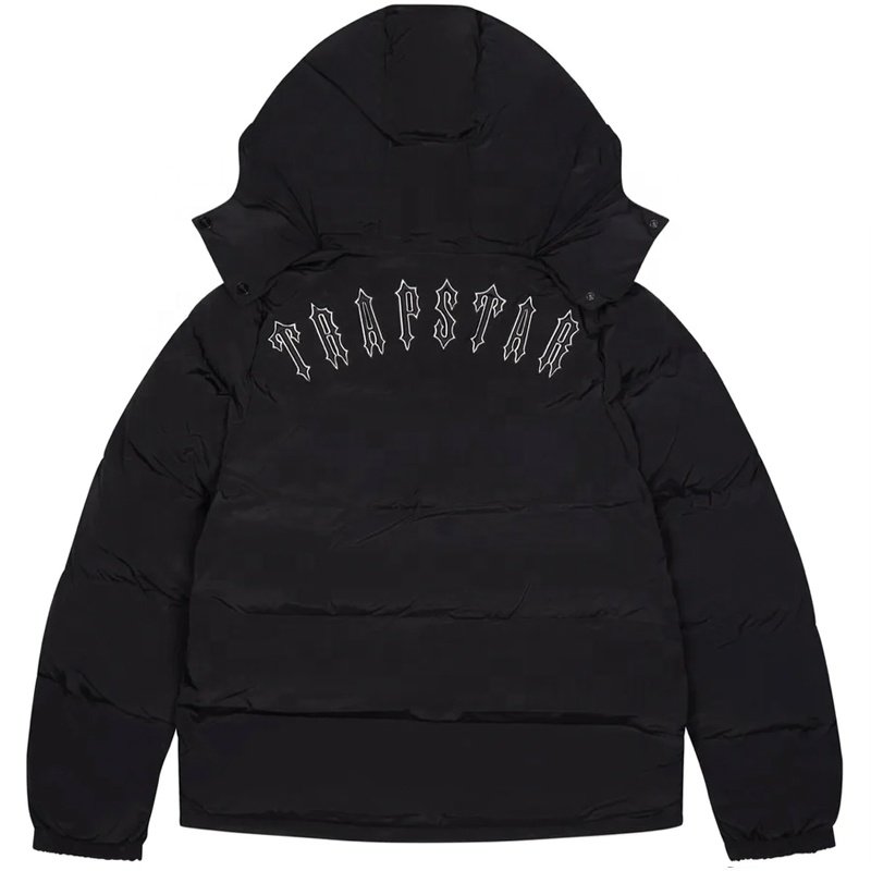 Men's Fashion Street Wear Winter Warm Jacket Top with Hooded Coat Night Reflective Down Jacket Trapstar Grey