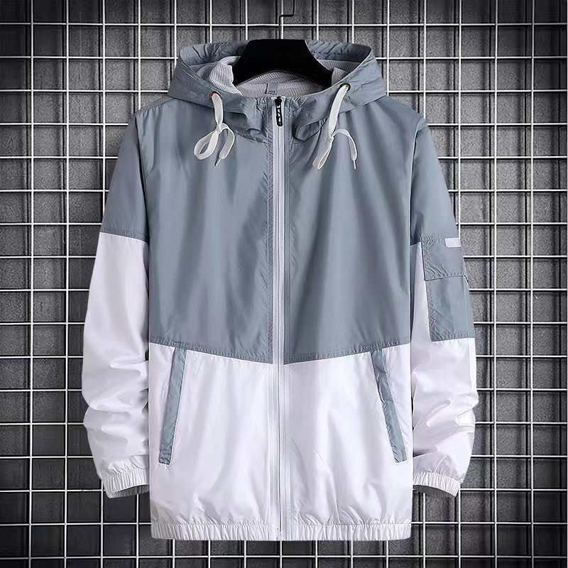 OEM Custom Logo Men's Hooded Windbreaker Jacket Breathable Outdoor Sports-Running Jogging Work Zip XL