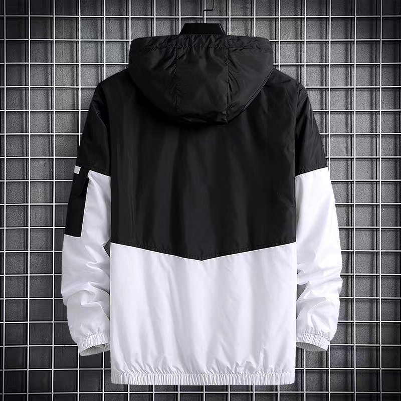 OEM Custom Logo Men's Hooded Windbreaker Jacket Breathable Outdoor Sports-Running Jogging Work Zip XL