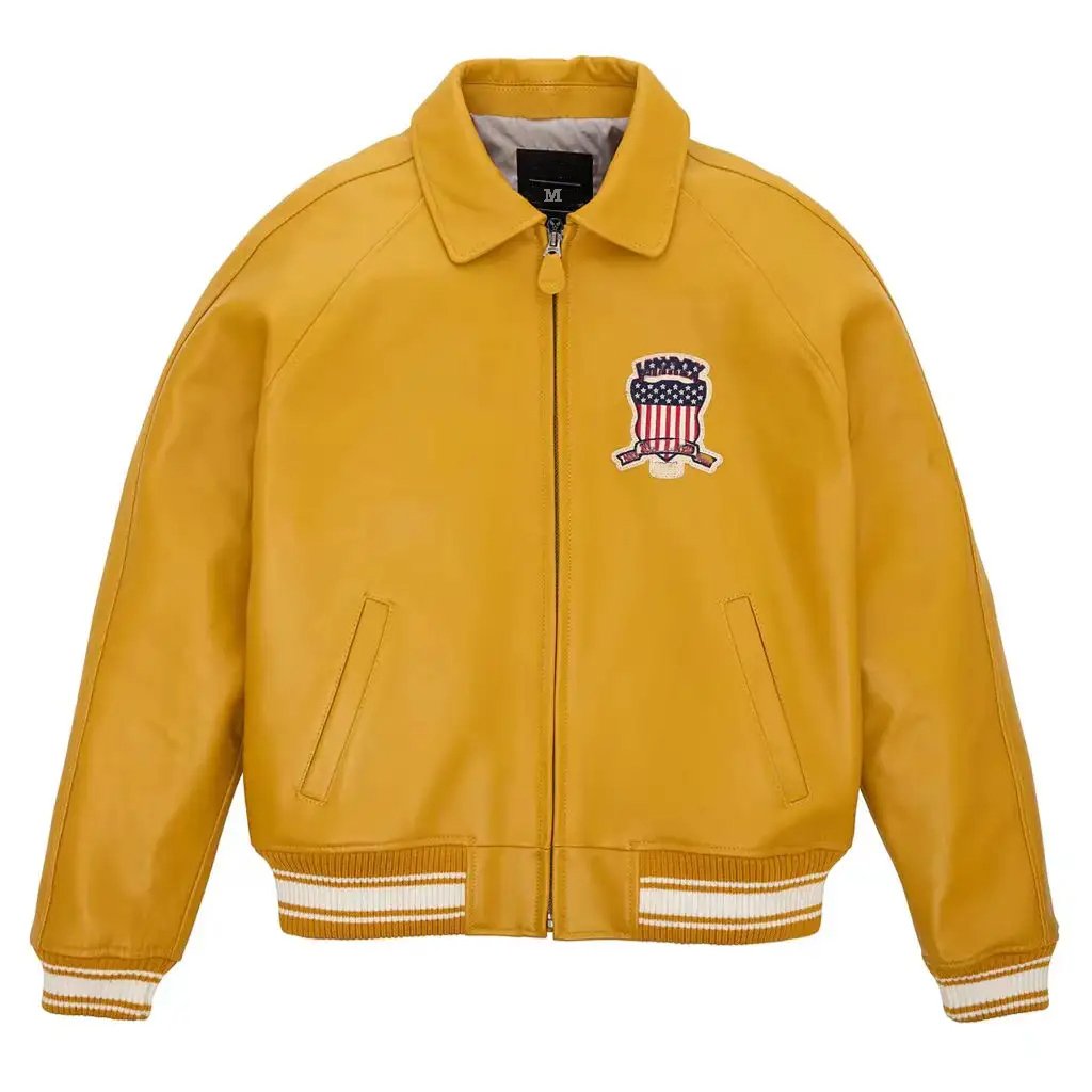 Wholesale customized embroidered men's jacket short motorcycle men's lapel zipper jacket