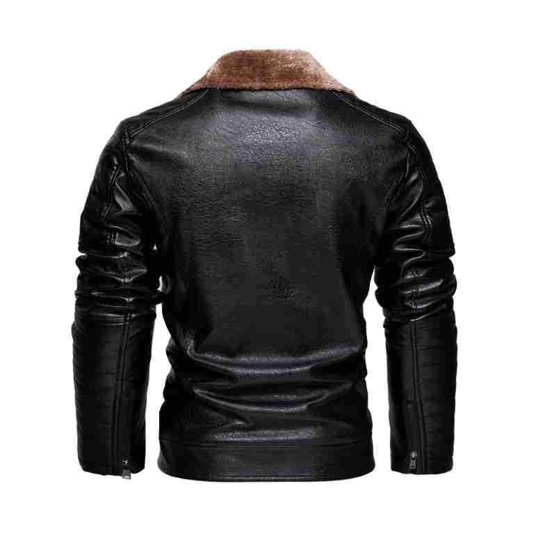 Fashion casual autumn and winter men's European and American plush leather clothes a man of iron guy fur leather jacket for men