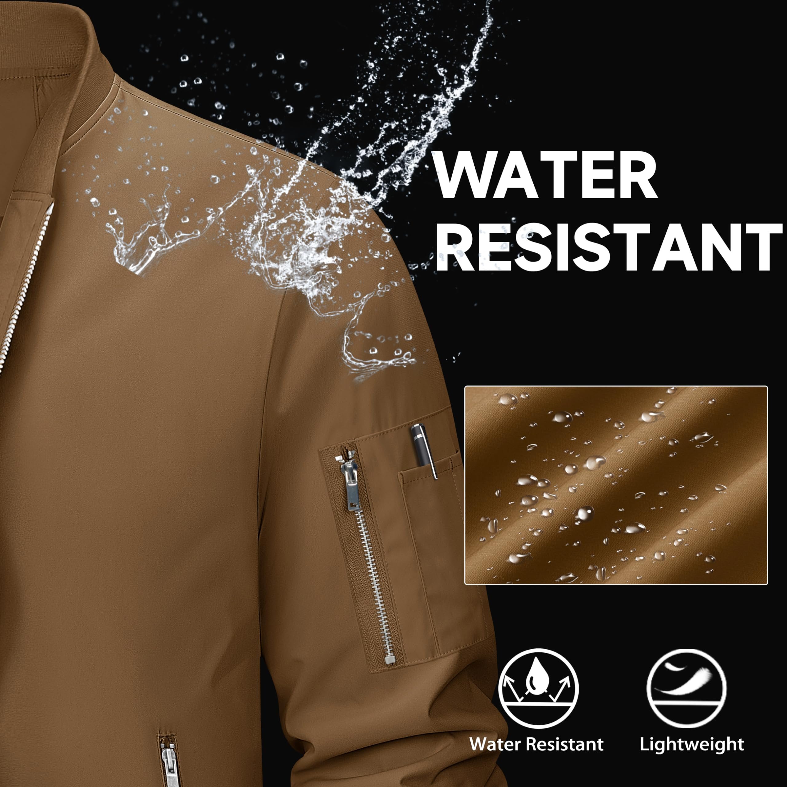 Men's Casual Lightweight Custom Men's Jacket Wind Breaker Zipper Hunting Jacket,Bomber Jackets Lightweight Outwear