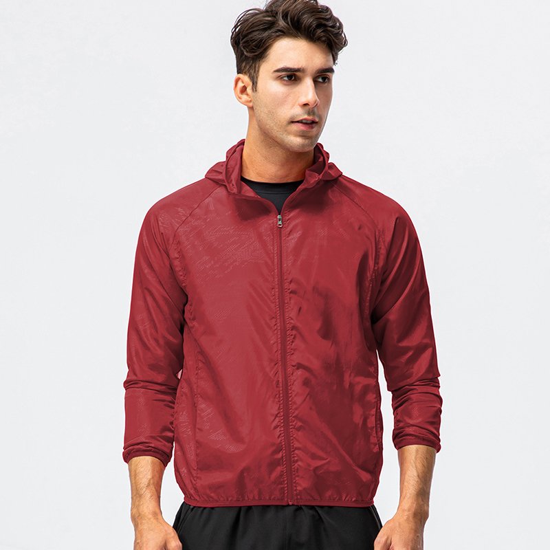 Men's Athletic Jacket Outdoor Cycling Long Sleeve Gym Jacket Breathable Sports Coat Men Lightweight Windbreaker Jacket