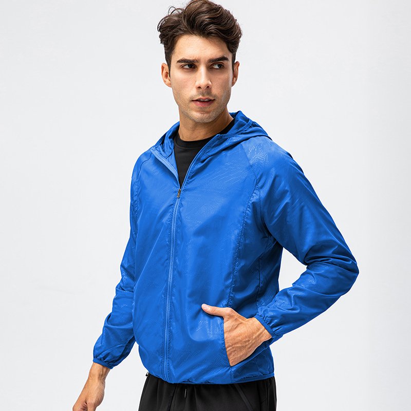 Men's Athletic Jacket Outdoor Cycling Long Sleeve Gym Jacket Breathable Sports Coat Men Lightweight Windbreaker Jacket