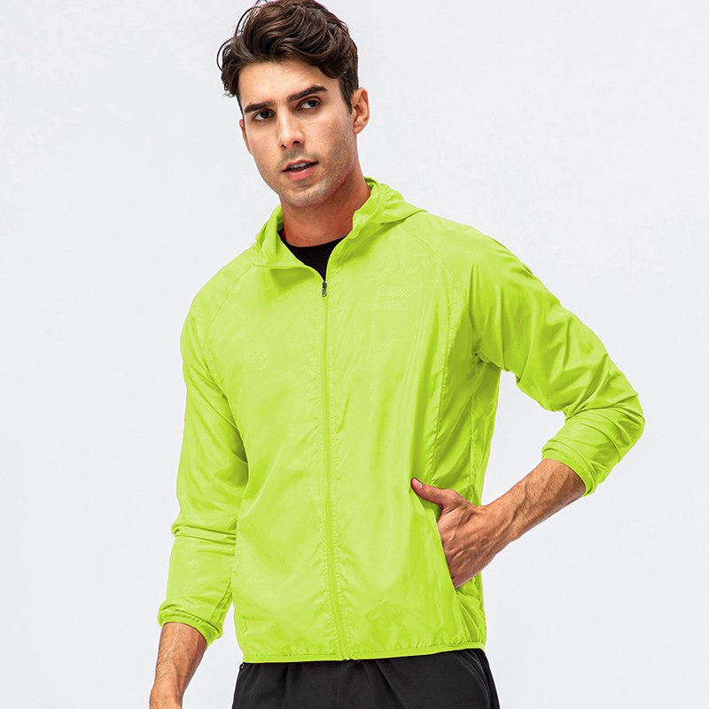Men's Athletic Jacket Outdoor Cycling Long Sleeve Gym Jacket Breathable Sports Coat Men Lightweight Windbreaker Jacket