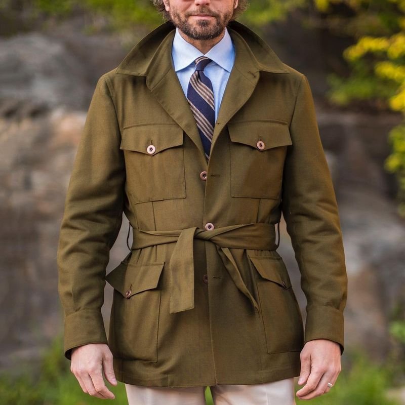 Spring and Autumn New Coat Mid-Length Slim Fit Thin Large Size Windbreaker Men's Casual Jacket