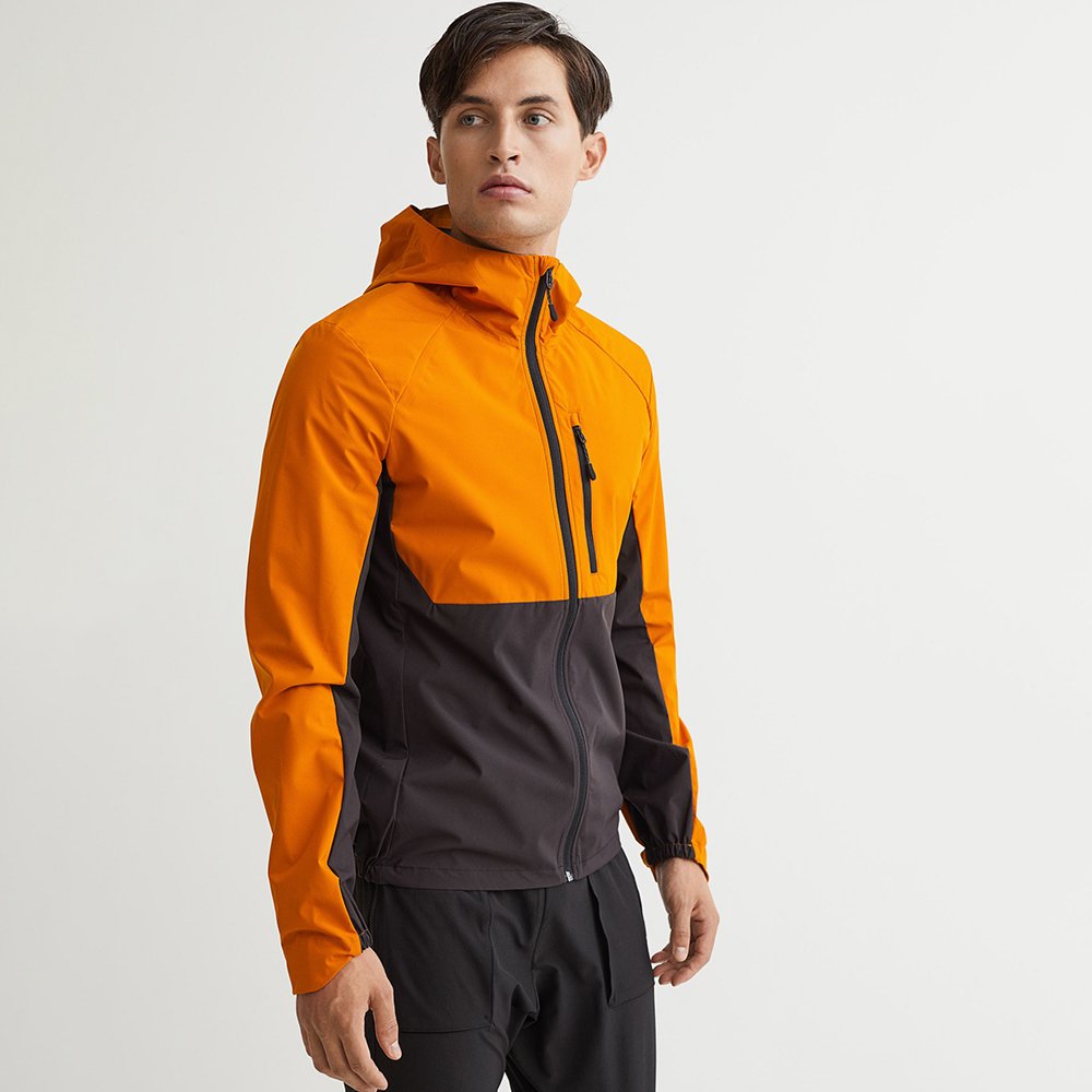 wholesale windproof running jacket men custom color block gym sports outdoor jacket men nylon windbreaker waterproof jacket