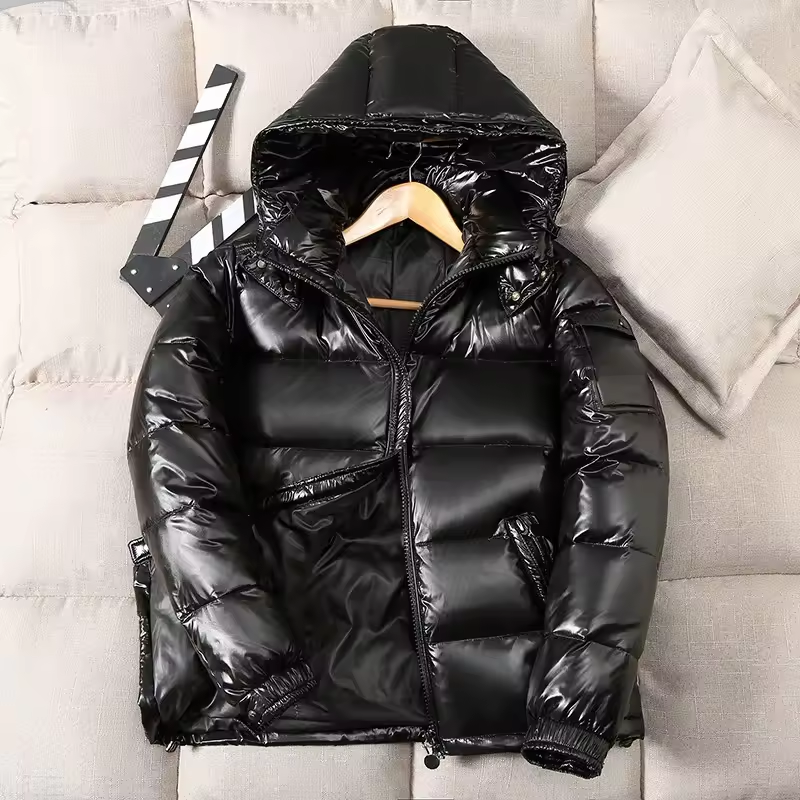 Coat new style lightweight feather cotton hooded men's short youth large size winter coat stand-up collar cotton coat trend