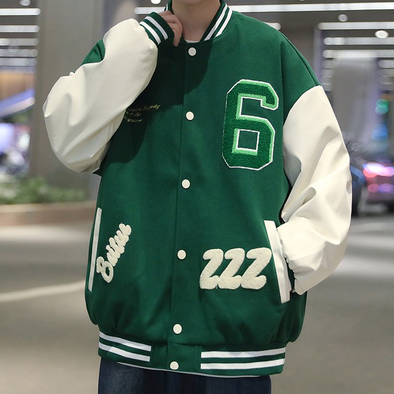 Custom Polyester Leather Sleeves Chenille Patches Letterman Baseball Jacket Embroidery Oversize Varsity Jackets For Men