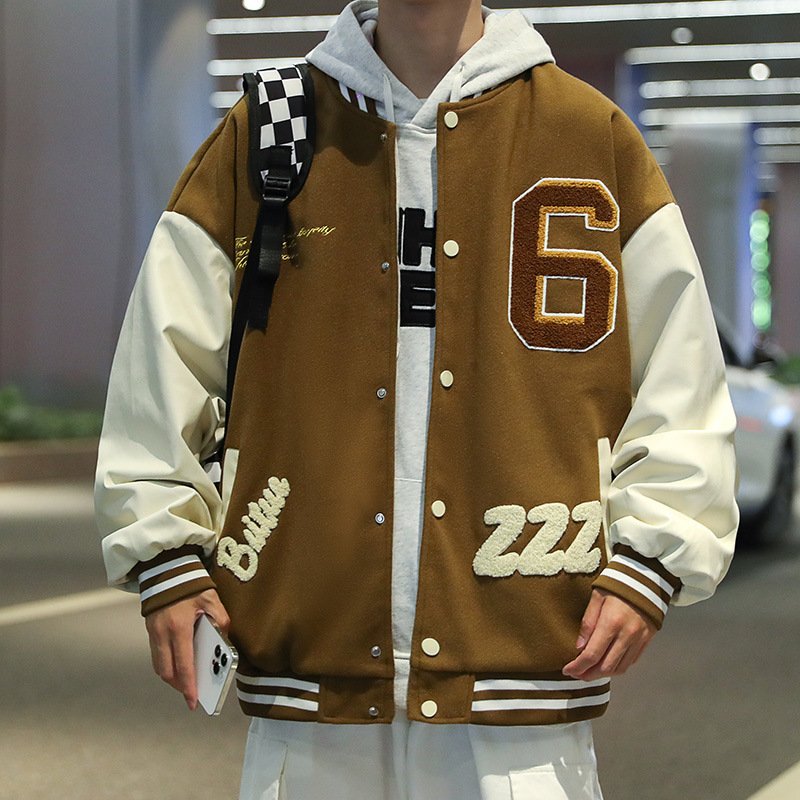 Custom Polyester Leather Sleeves Chenille Patches Letterman Baseball Jacket Embroidery Oversize Varsity Jackets For Men