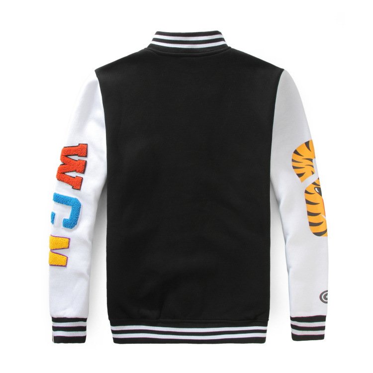 new designer custom black&red cotton shark mouth letterman varsity jackets fleece bapees baseball Jacket men