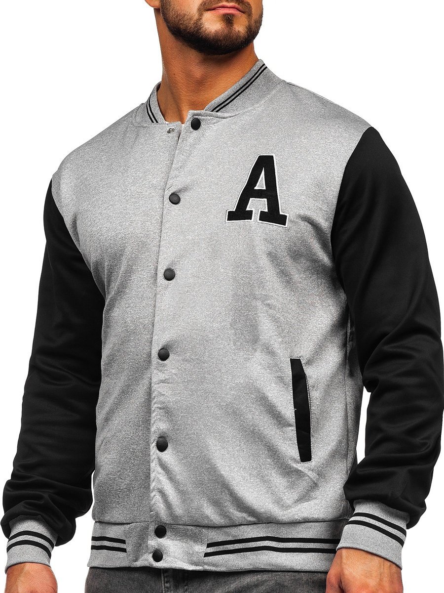 Men Lightweight Baseball Bomber Jacket solid color Snap fastening Stand-up collar Two side pockets High Street Men's Jackets