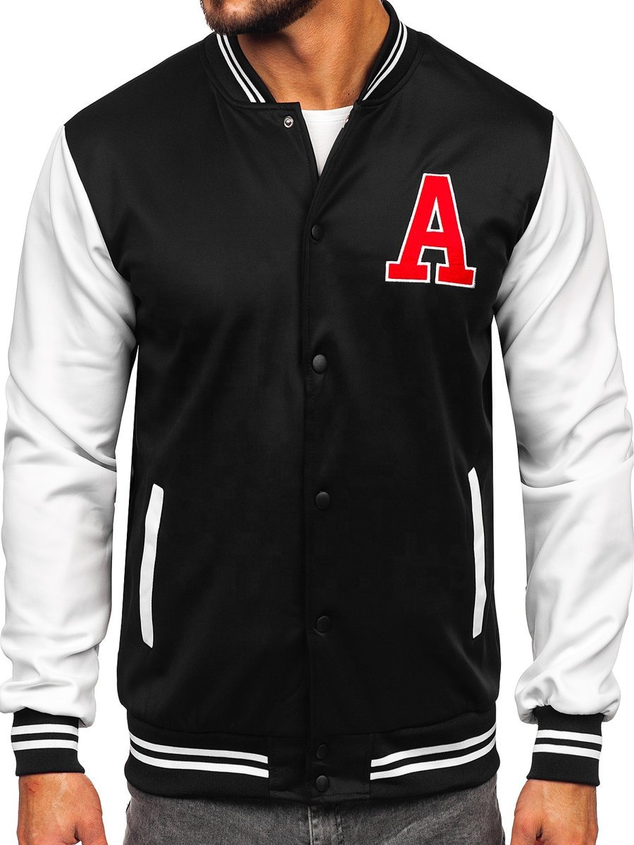 Men Lightweight Baseball Bomber Jacket solid color Snap fastening Stand-up collar Two side pockets High Street Men's Jackets