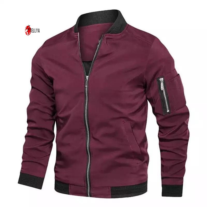 Wholesale Red Zip Up Casual Zipper Man Jacket Custom Bomber Men's Winter Jacket for Jackets