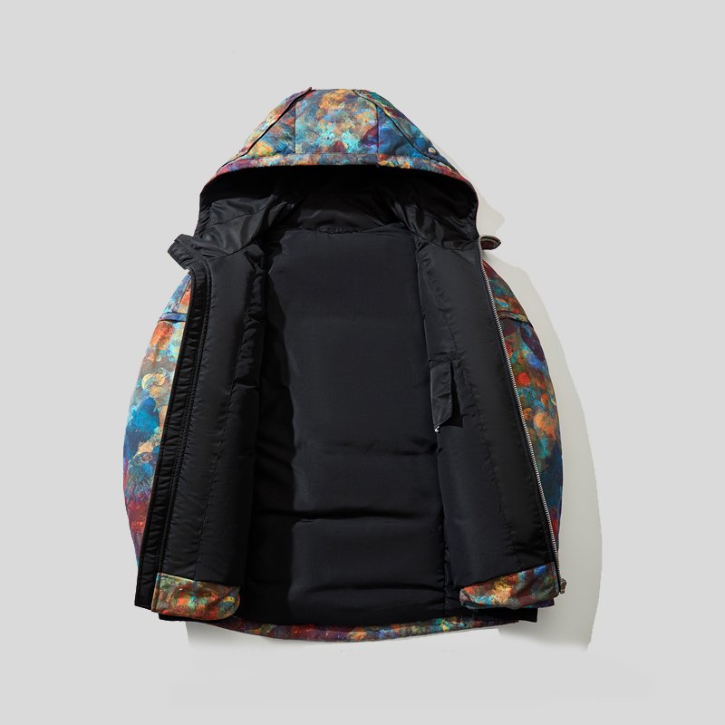 DiZNEW Men's Street Hip-Hop Plus Size Drop Shoulder Sleeve Men's Jacket printed Loose casual Jacket