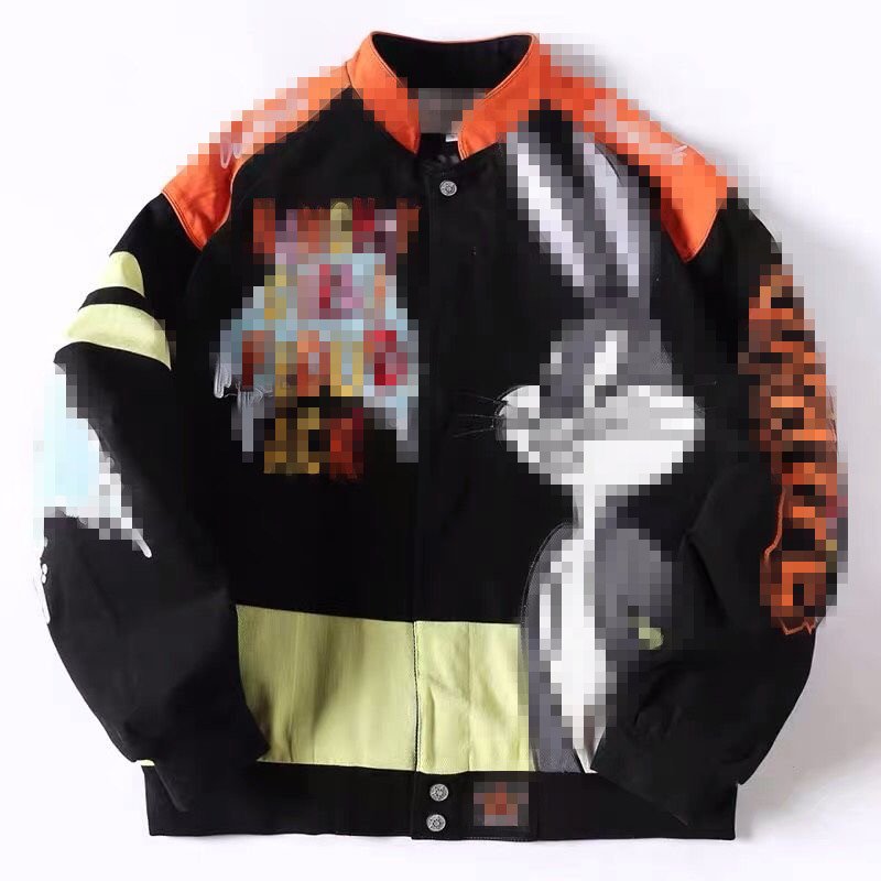 SUNNY Printed Loose Long-Sleeved Stand-Up Collar Jacket Men's Printed Jackets