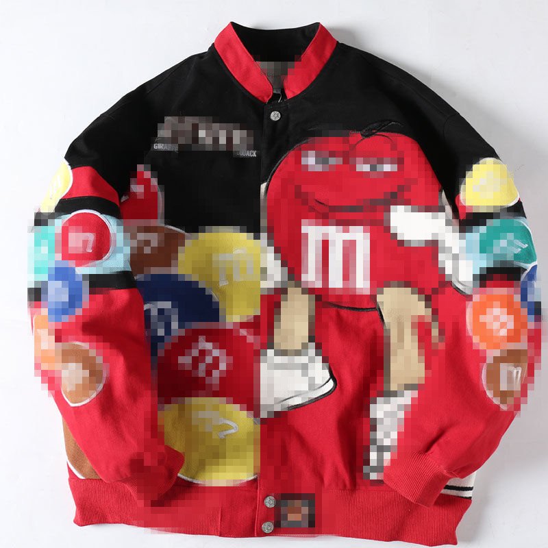 SUNNY Printed Loose Long-Sleeved Stand-Up Collar Jacket Men's Printed Jackets