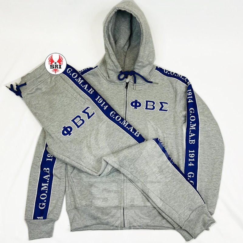 Phi Beta Sigma Fraternity Embroidery Men's Fleece Tracksuit | Fraternity Embroidered Boys Custom Style Jogging suit