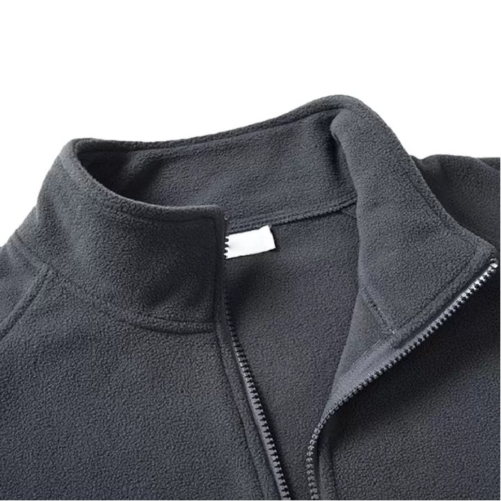 Custom Logo Full Zip Soft Polar Fleece Jacket with Pockets Lightweight Fashion High Street Men's Jackets from Pakistan