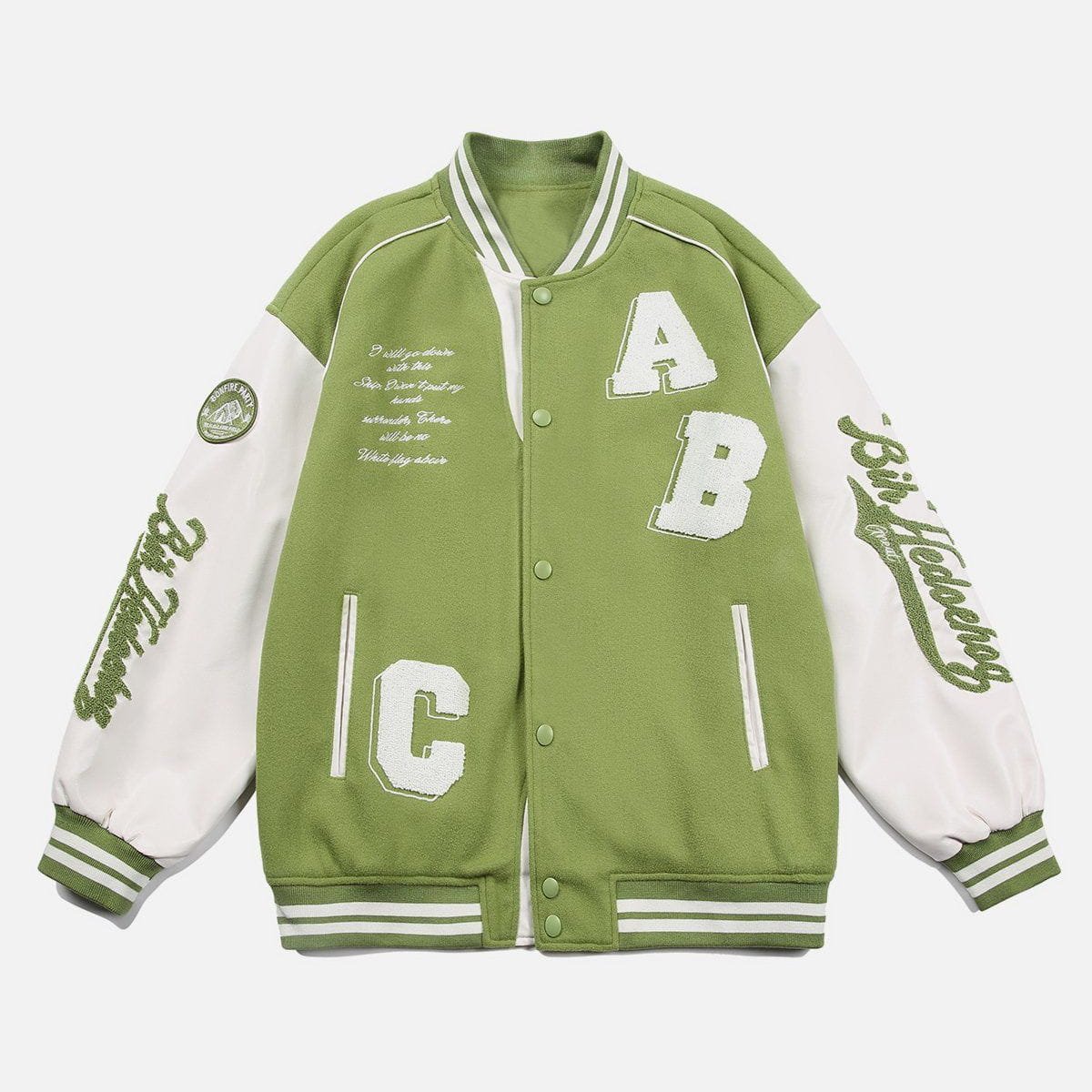 2024 Custom Logo Leather Sleeves Embroidery Black Couple College Baseball Men's Jacket Letterman Light Blue Varsity Jacket