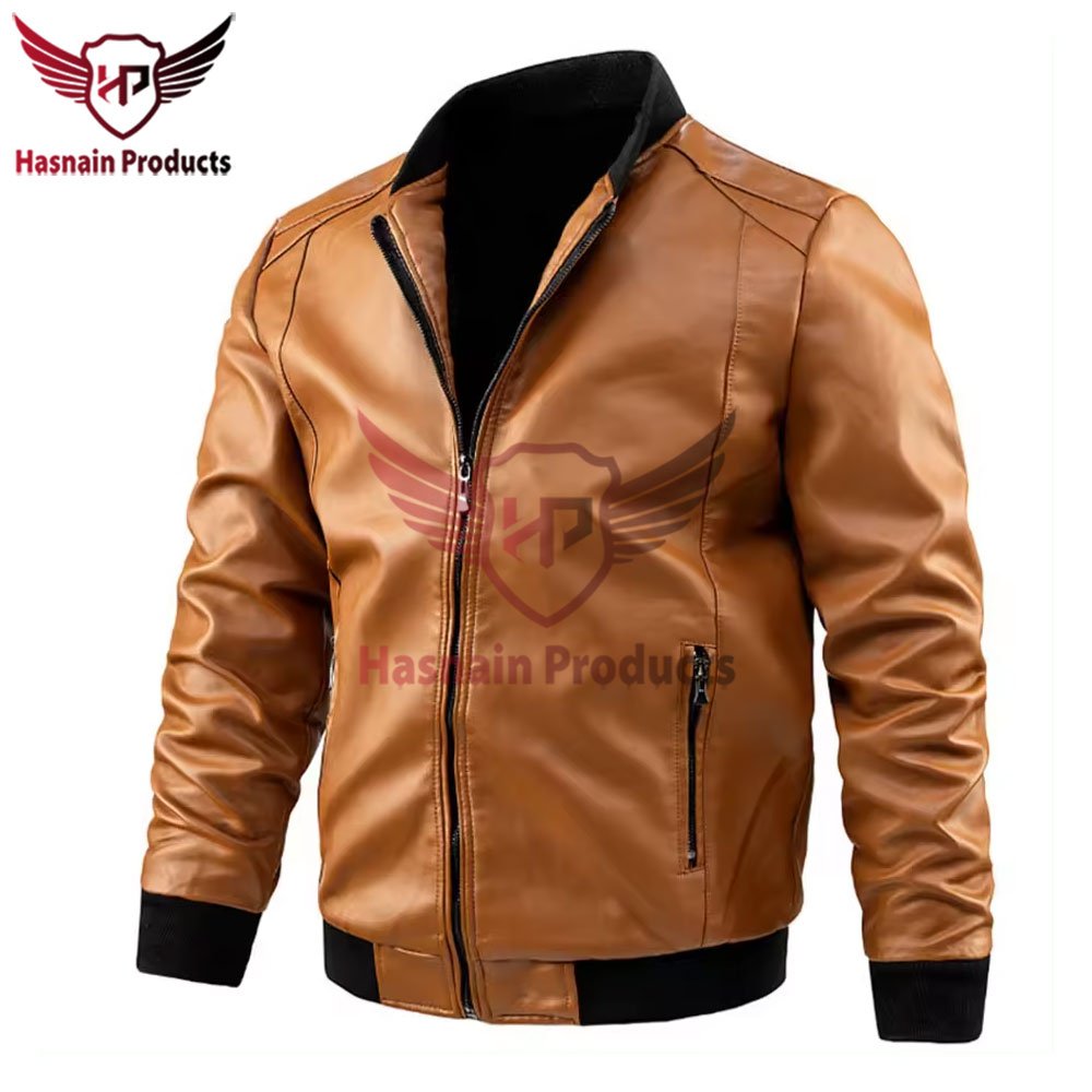 Premium Quality Bomber Sheepskin Leather Jacket Men's Winter Warmth in Various Colors, 100% Pure Leather Outerwear