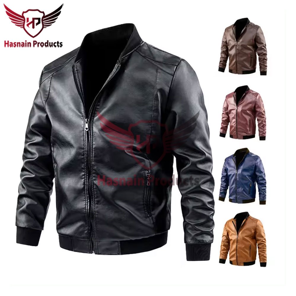Premium Quality Bomber Sheepskin Leather Jacket Men's Winter Warmth in Various Colors, 100% Pure Leather Outerwear