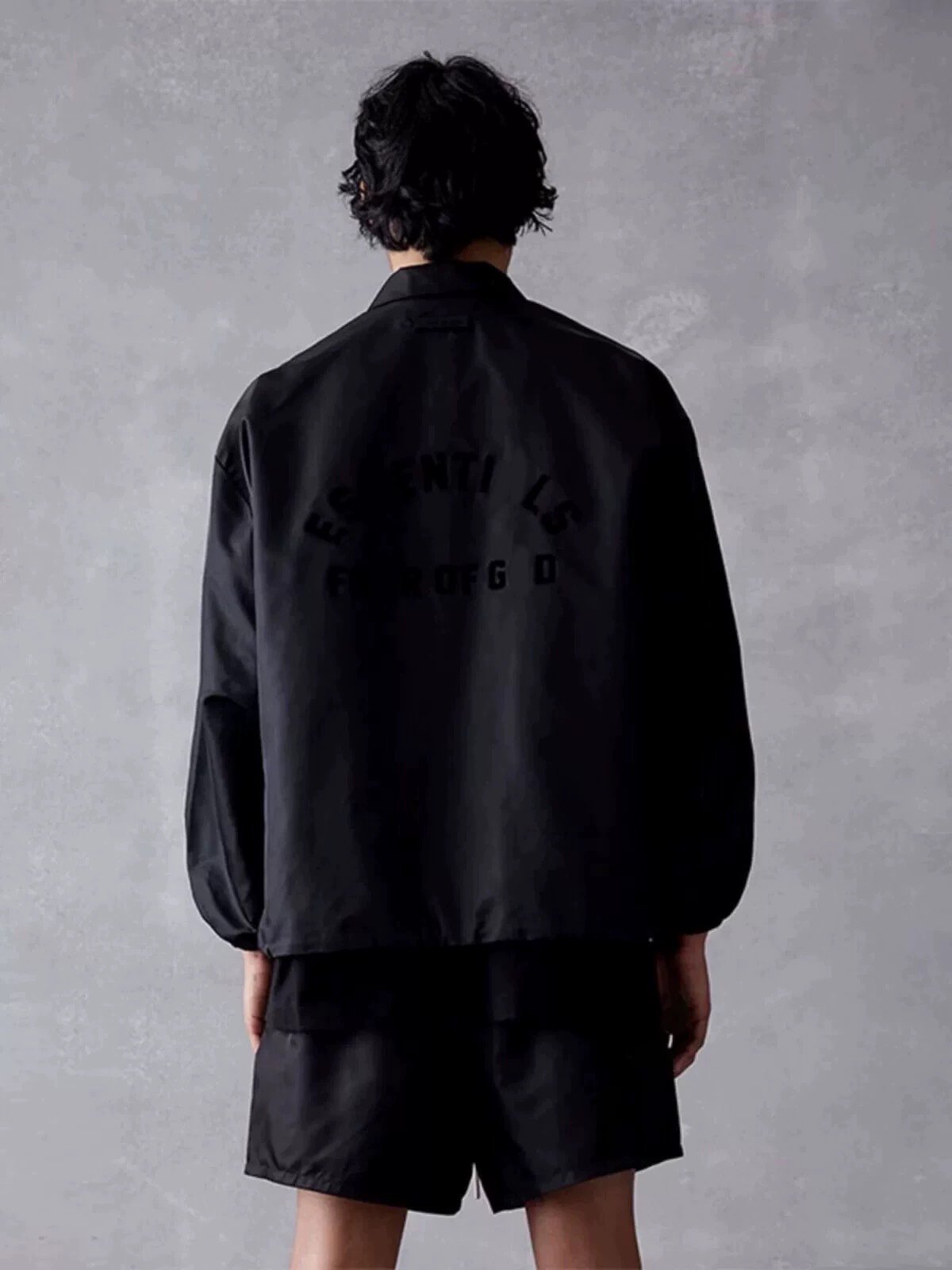 Hot sale men's jackets windproof long sleeve clothes black polyester button oversize custom logo men windbreaker fashion jacket
