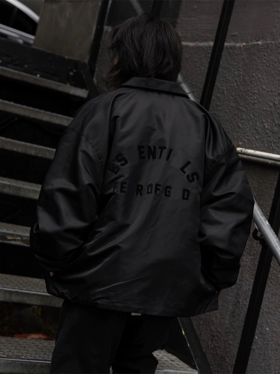 Hot sale men's jackets windproof long sleeve clothes black polyester button oversize custom logo men windbreaker fashion jacket