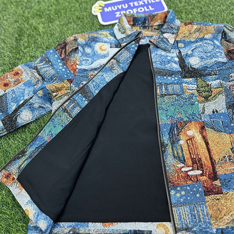 jacket Custom tapestry clothing set manufacturer Van Gogh tapestry jacket tapestry clothing set