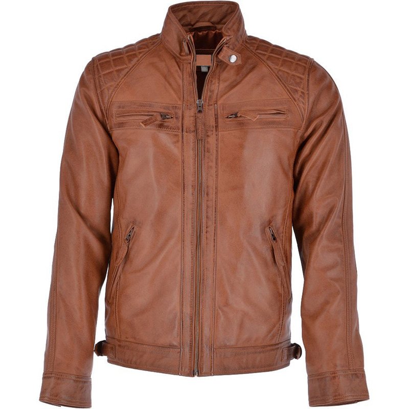 High Quality Faux Leather Jacket High Street Zip Pocket Jacket Men's Slim Fit Faux Jacket for Men