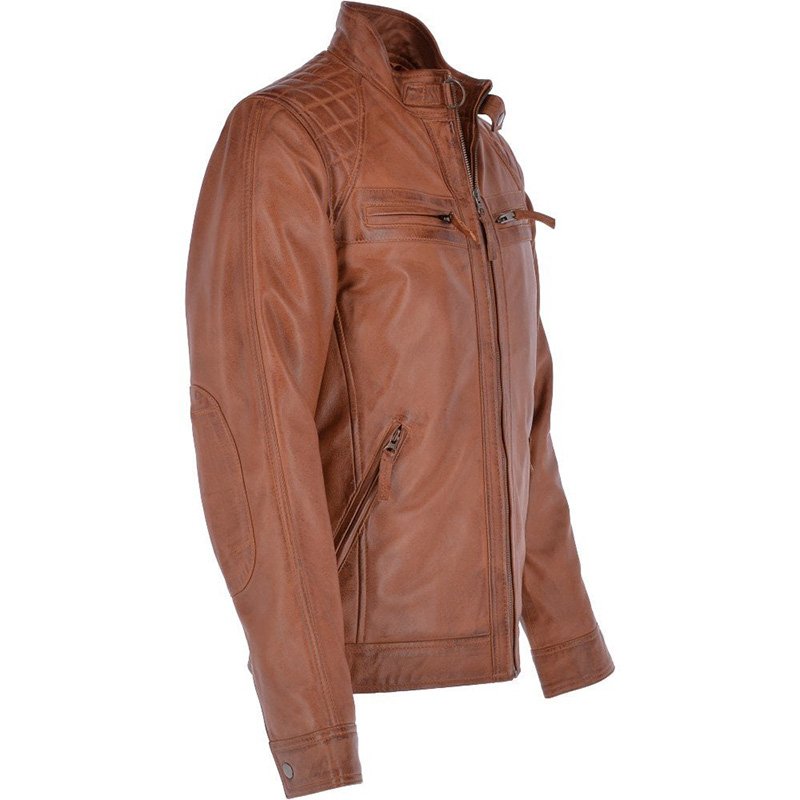 High Quality Faux Leather Jacket High Street Zip Pocket Jacket Men's Slim Fit Faux Jacket for Men