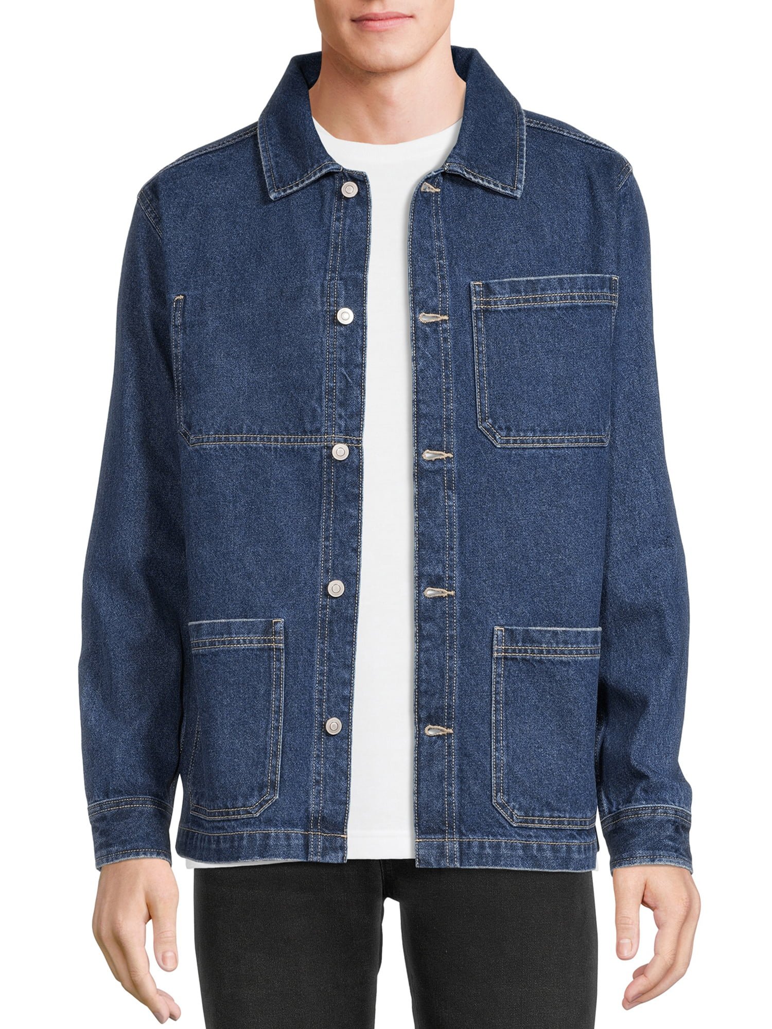 Men's Denim Chore Jacket Jean Denim Biker The Trucker Jacket Wholesale And Customize Denim Jacket