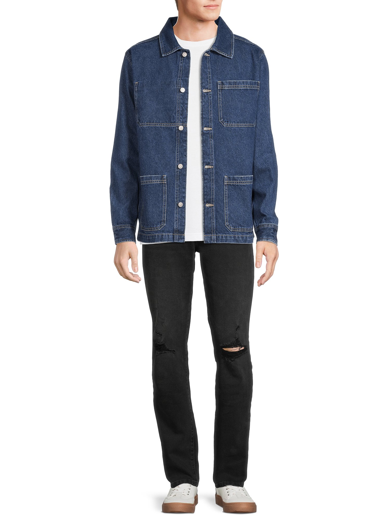 Men's Denim Chore Jacket Jean Denim Biker The Trucker Jacket Wholesale And Customize Denim Jacket