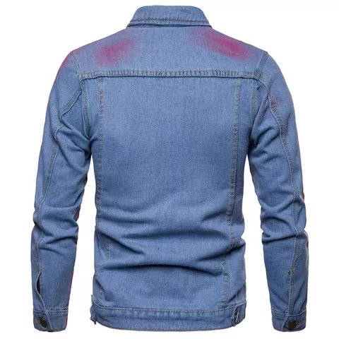 Blue Denim Jacket Men Autumn Fashion Cool Trendy Mens Jean Jackets Casual Coat Outwear Stand Collar Motorcycle Cowboy 2022