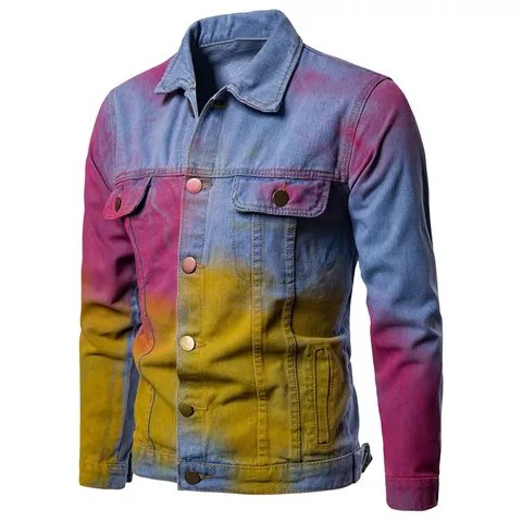 Blue Denim Jacket Men Autumn Fashion Cool Trendy Mens Jean Jackets Casual Coat Outwear Stand Collar Motorcycle Cowboy 2022