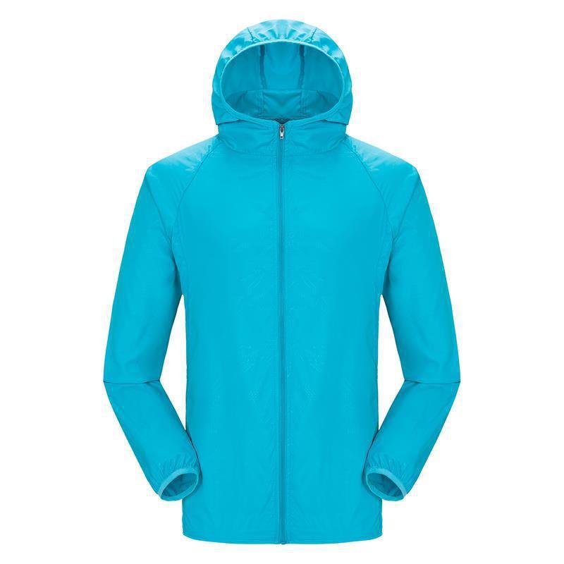 PASUXI Custom Waterproof Rain Jacket Man Women Sunscreen Lightweight Polyester Foldable Windbreaker Jacket Men