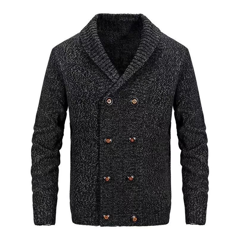 Men's Winter Wool Cardigan Sweater Double Breasted Cashmere Sweater Men Long Cardigan Men Pull Home Cardigan Standard Autumn