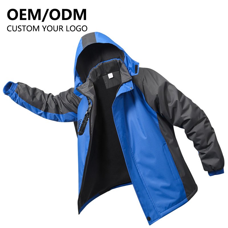 Plus Size Outdoor Jacket Men's Keep Warm Wind Jacket Logo Waterproof Jacket Print for Men Casual Adults Winter Knitted Thick